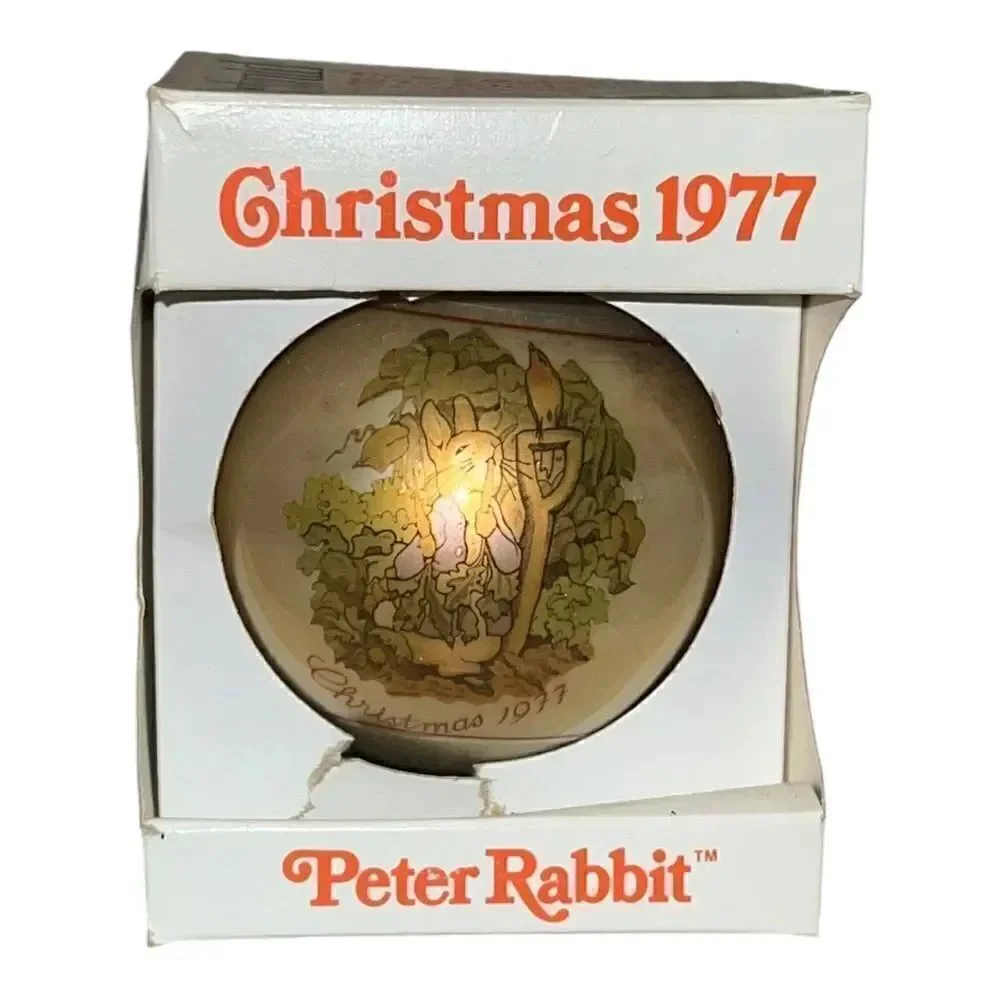 Schmid 1977 Peter Rabbit 1st Limited Edition Beatrix Potter Glass Ornament w Box